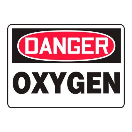 Accuform Accuform Danger Sign, Oxygen, 10inW x 7inH, Adhesive Vinyl MCHL168VS
